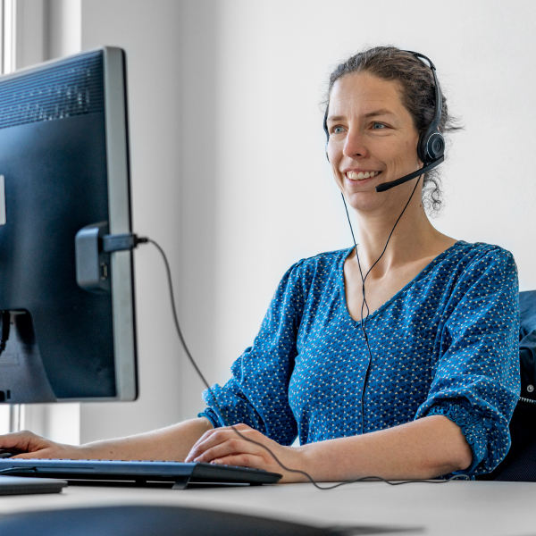 Franziska während eines Online-Meetings
