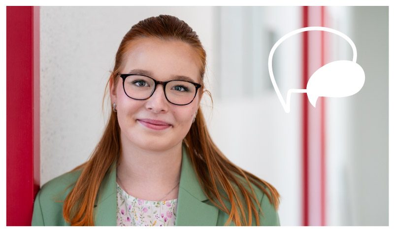 Porträt von Mitarbeiterin Hannah